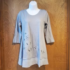 NWT LOGO Lori Goldstein beaded embellished tunic